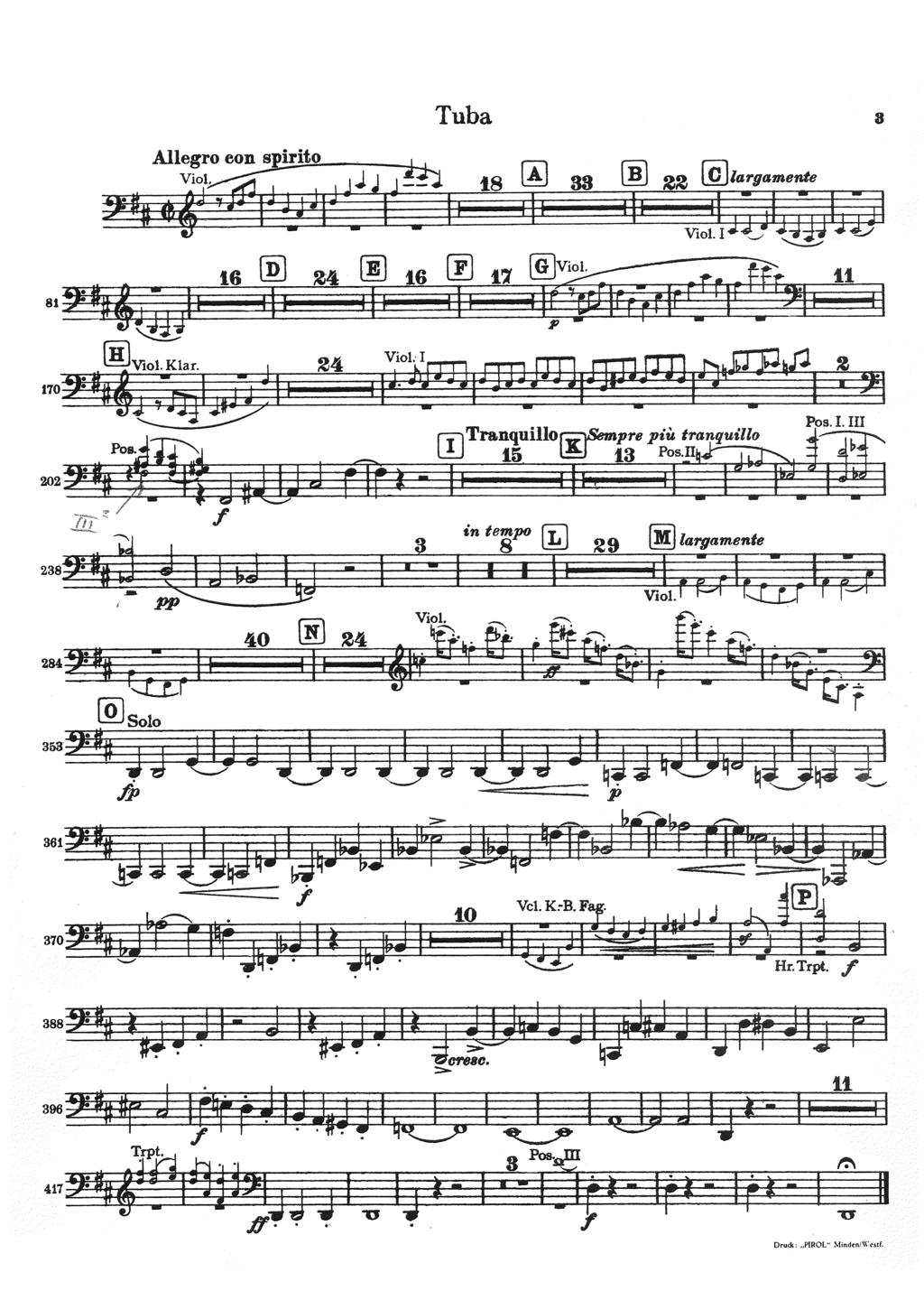 BRAHMS Symphony no. 2 Tuba 3 Movement 4 ( B) 22 [QJ1argamente Viol I J, {g V!Tl Tranquillor;;i&mpre piu tranquil lo ~ 15 l:!::j 13 Pos.