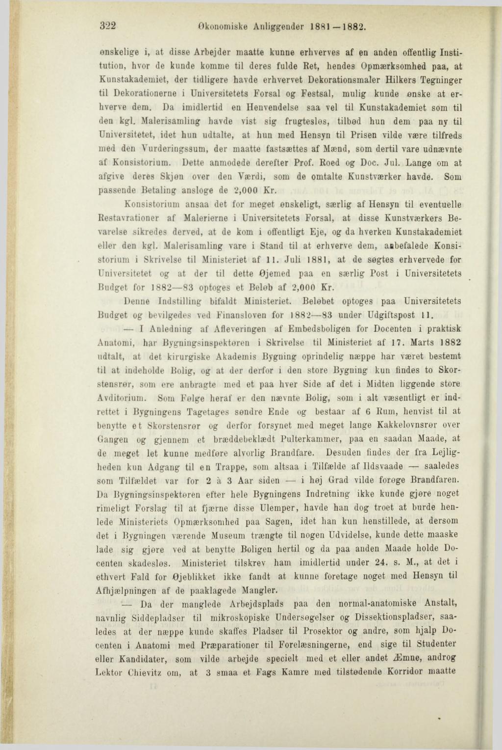 322 Økonomiske Anliggender 1881 1882.