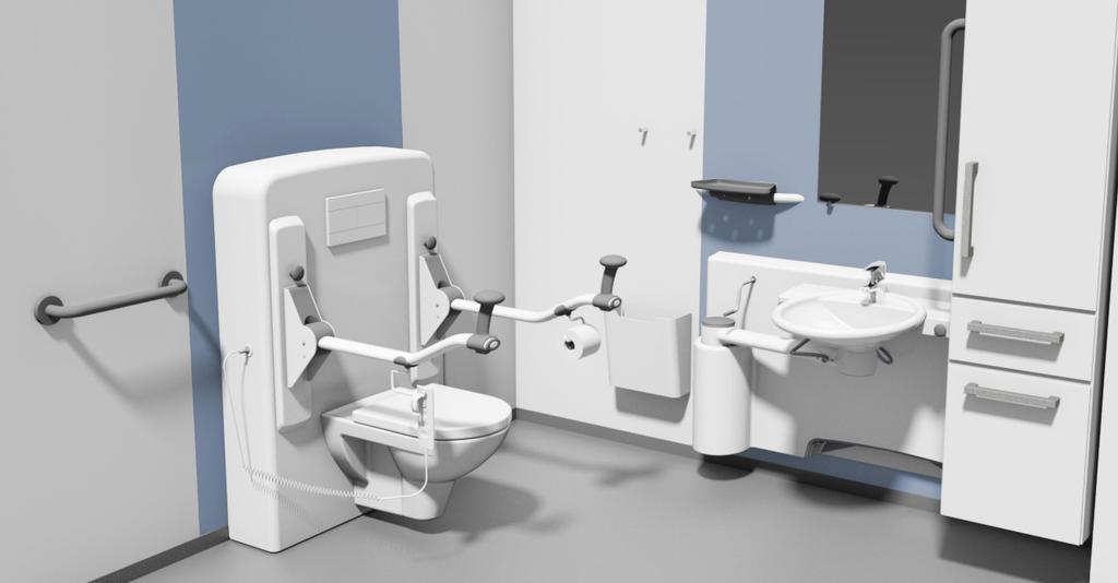 SUPPORT VASK KONCEPT Toilet til den gangbesværede bruger Skifte-/bruseleje til plejekrævende bruger på institutioner SE ALLE