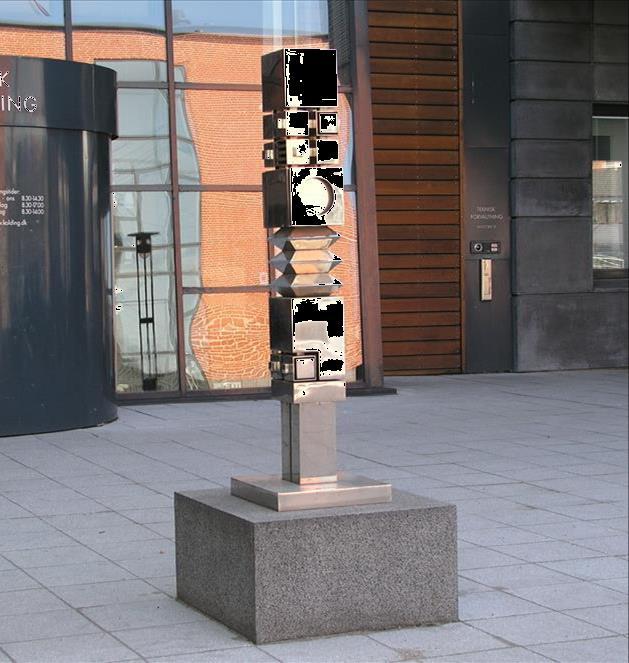 6. Skulptur af Karl Aage Riget Karl Aage Riget, 1990, rustfrit stål.