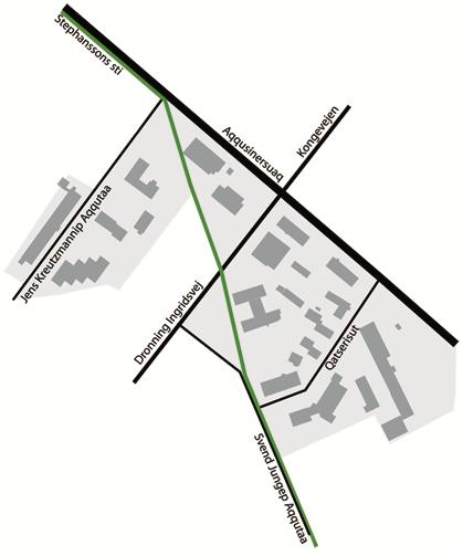udvidelse af B-1111 på hjørnet af Qatserisut og Svend Jungep Aqqutaa.