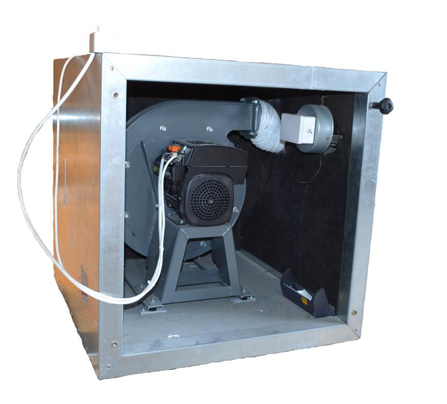 Lydkasse Til vores H-er kan tilkøbes lydkasse til enten loft- eller gulvmontage. Lydkasse udstyres med 50mm tykke industribatts, der effektivt nedsætter lydniveauet fra ventilatoren. Lydkasse* Varenr.