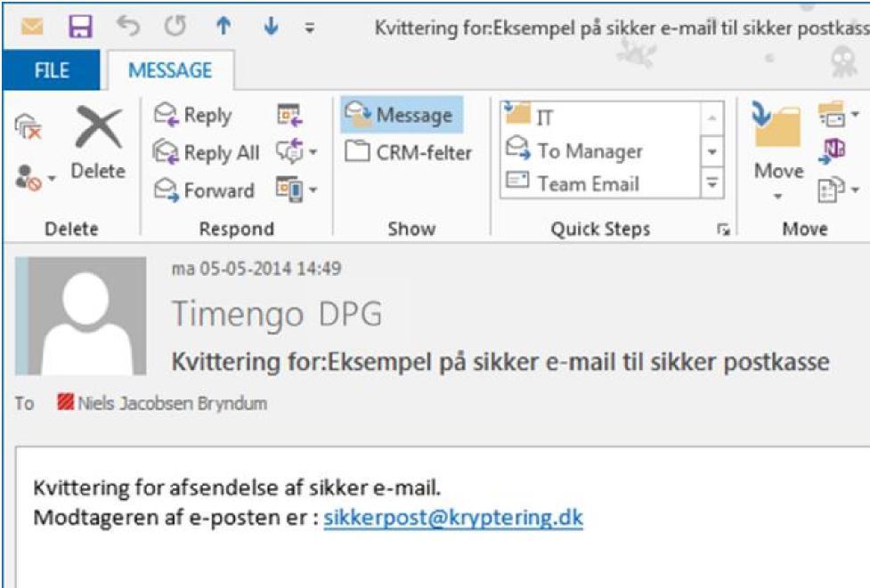 Sådan læser du en sikker mail i Outlook Sikre e-mails der er sendt til din postkasse på løsningen, vil ligge under Indbakke mappen i venstre side, under den tilføjede