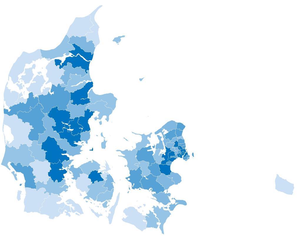 Befolkningstilvæksten i Danske Kommuner