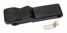 rustfri beslag og modhold 96,5 mm. Black rubber handle. Stainless bracket and catch plate. 96,5 mm. Sort gummihåndtag.