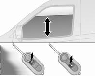 32 Nøgler, døre og ruder Initialisering af el-ruderne Hvis ruderne ikke kan lukkes automatisk (f.eks. hvis bilens batteri har været koblet fra), skal rudeelektronikken aktiveres på følgende måde: 1.