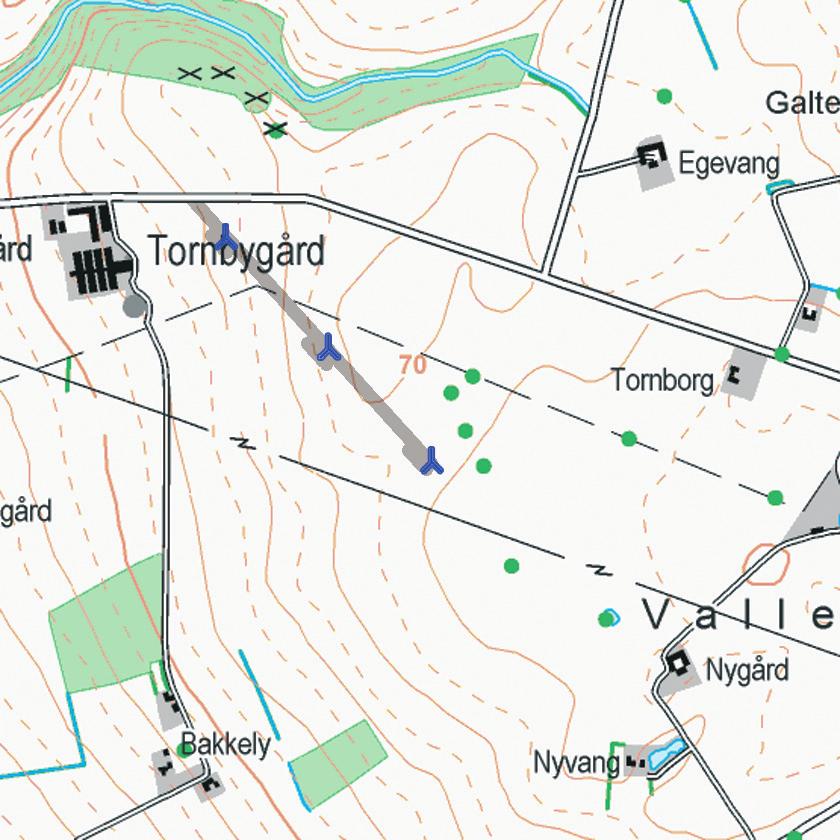 2 Ikke teknisk resumé Indledning Bornholms Regionskommune har modtaget en ansøgning om opstilling af tre vindmøller ved Tornbygård mellem Klemensker og Muleby.