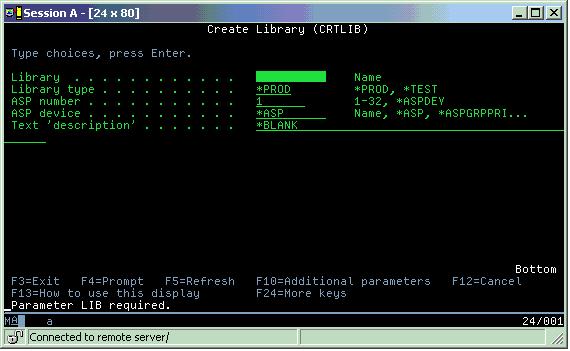 Insertion de commandes CL Vous pouez insérer des commandes CL à partir de System i Naigator en sélectionnant Exécution d'une commande à l'aide du bloc de contrôle des tâches.