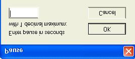 32 Enter the length of the pause, between 0.1 and 25 seconds. Click OK and the command is created in the Define key dialog box, e.g.: <Paus0.