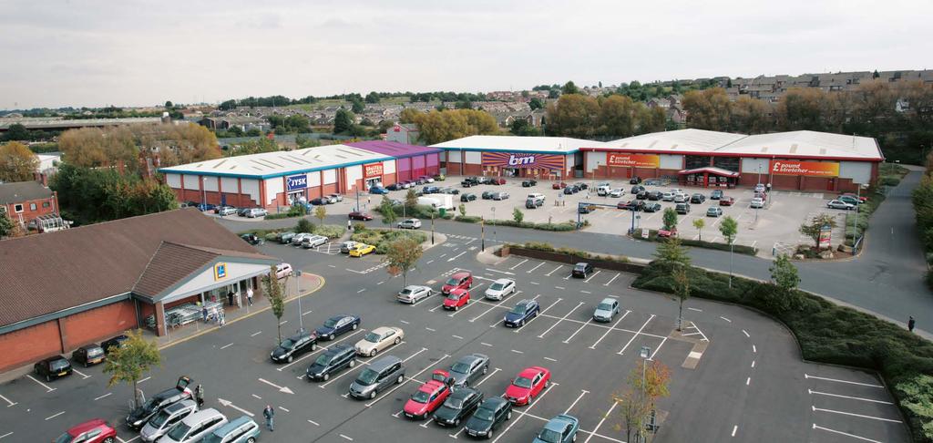 Key Details : available June 2016 has a primary shopping catchment of 77,000 (source: PMA), extending to 186,000 within 10km (source: FOCUS) 86,000 sq ft of retail including Aldi, B&M,