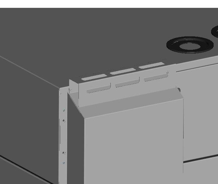 OVNVEDLIGEHOLDELSE Rengøring af luftfilter Visual Cooking modeller Luftfilteret er placeret under kontrolpanelet, foran