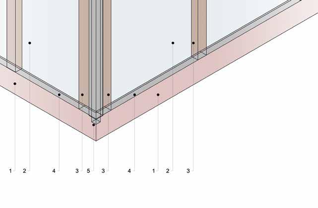 Perforerede lukninger 1B 2 22 fig.19 / detalje 1B - hulrums base 2. Breathable waterproof membrane 3. Treated timber batten 4. Perforated Closure 5. External Corner Profile fig.