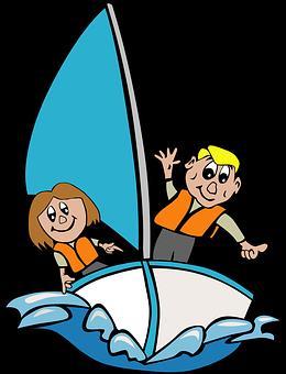 En våd historie Læs indledningen. Hvad sker der nu? Esther og Emil er på ferie. De må sejle i båd uden en voksen. Deres far sejler i båden ved siden af. De har veste på.
