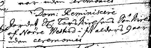 (2) Møns amtsregnskaber, skifteprotokoller: 1728, 1.jun. er sluttet skifte efter Laurs Nielsen i Nr. Westud.