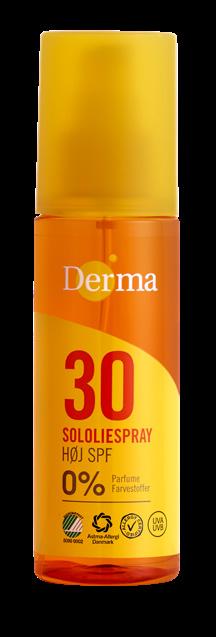 Vinder 2015 Derma Sololie Spray SPF 30 150 ml Høj beskyttelse Meget vandfast Lækker, transparent olie Med E-vitamin og fugtgivende olier