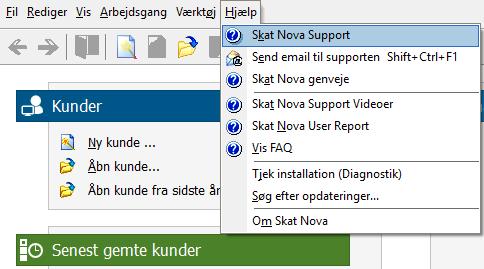 4 Support og installation 4.1 Brug User Report Fra programmets menu, under Hjælp, er der adgang til vores supportsider på nettet. Det er her du finder User Report og Support Videoer.