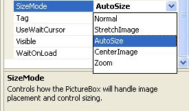 Klik OK for at vende tilbage til din formular: Bemærk at billedet er for stort til PictureBox en.