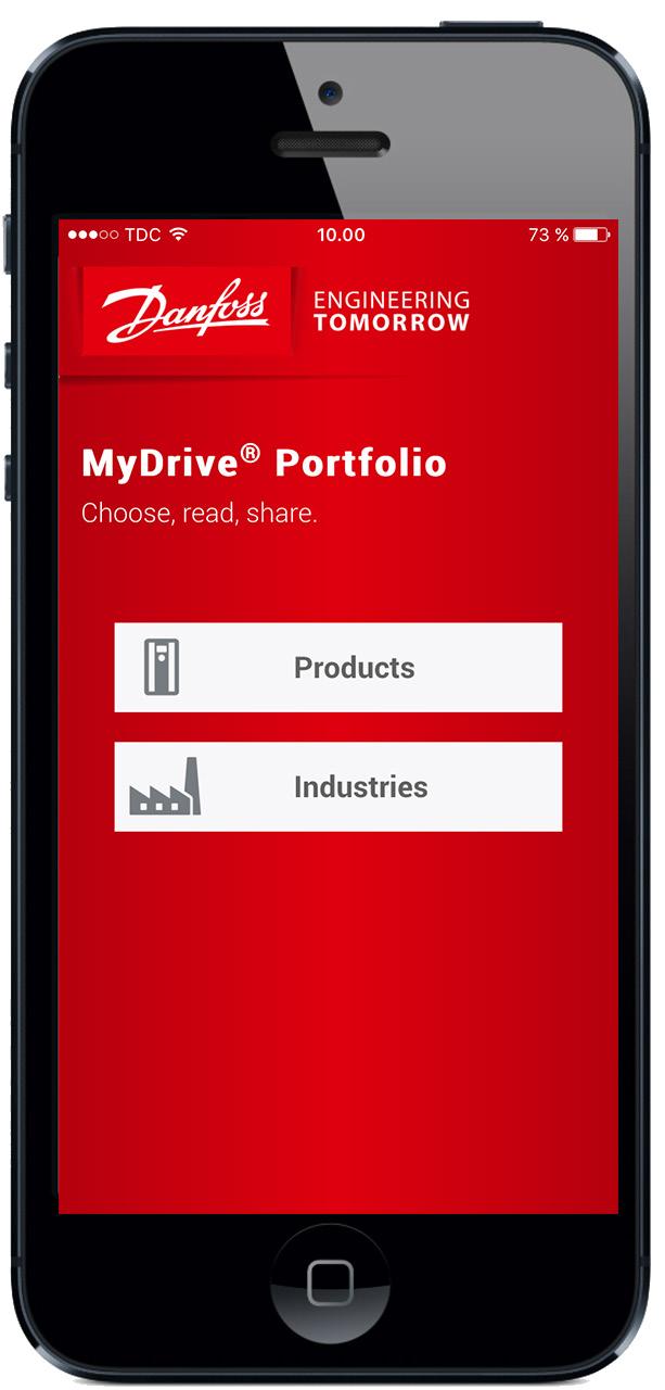 MyDrive portfolio app Alt om VLT og VACON podukter MyDrive app Scan