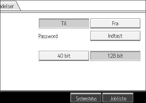 Indstilling af filtype og filnavn F I [Password] skal du trykke på [Indtast]. G Indtast et password, og tryk derefter på [OK]. Passwordet, der indtastes her, kræves til at åbne PDF-filen.