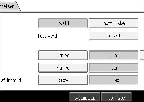 Indstilling af filtype og filnavn F I [Password] skal du trykke på [Indtast]. G Indtast et password, og tryk derefter på [OK].