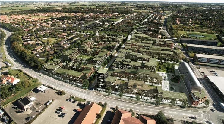 Visionsplanen viser, hvordan Ringparken kan udvikles fra et isoleret og socialt udsat boligområde til tre kvarterer, som hænger naturligt sammen med Slagelse by.