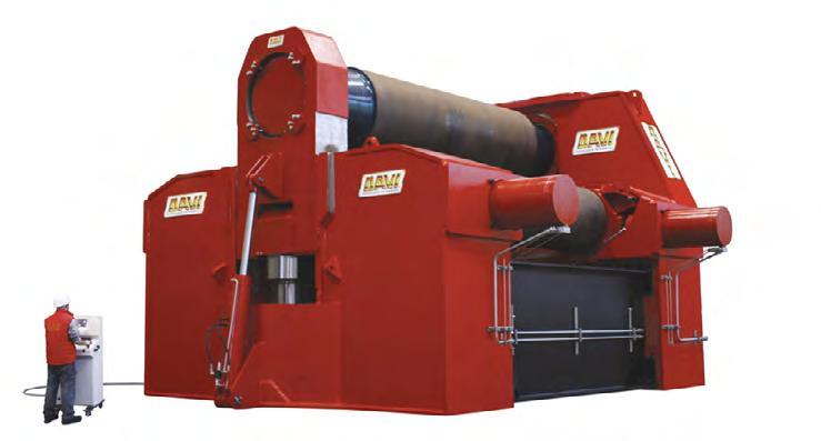 Davi pladevalse type MAV - 3 ruller Made in EU Davi pladevalse type MAV, er den mest avancerede maskine af sin slags, til plader med godstykkelse over 40-300 mm.