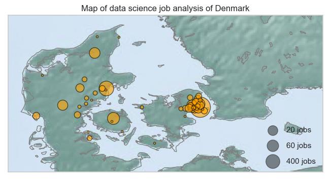 (a) Denmark Map (b) Most frequent cities Figure 1: Locations of data science jobs in Denmark. reference) to query for jobs posted in Denmark. 1. After duplicate removal (outlined in Section 2.