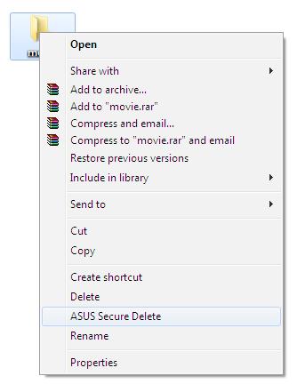 Sådan bruges ASUS Secure Delete programmet: 1.