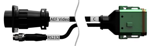 seriel grænseflade Betegnelse: Kabel C1 Længde: 35 cm "AEF Video": Stik, 7-polet Kamera "C": Kobling, 12-polet Stikforbindelse C
