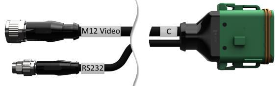 Betegnelse: Kabel C2 Længde: 30 cm "Video": kobling M12, 8-polet Kamera "C": Kobling, 12-polet Stikforbindelse C på