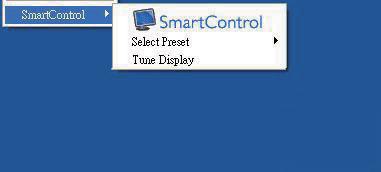 Task Tray (Jobbakke) menu aktiveret Menuen i systembakken kan ses ved at højreklikke på SmartControl Lite-ikonet i systembakken. Et venstreklik starter programmet.