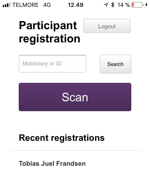 Den eksterne bruger vil få fremsendt et link, hvori man kan tilgå registreringen til arrangementet.