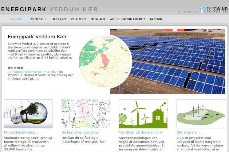 EuroWind ønsker at udskifte de otte 75 m. høje møller i Veddum Kær med ni 150 m. høje møller og et solcelleanlæg. Kommunen har gennemført en fordebat.