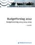Budgetforslag 2012. Budgetoverslag 2013-2014-2015. - i overblik