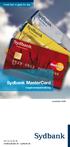 Sydbank MasterCard. Ungdomsrejseforsikring. november 2009. Tlf. 70 10 78 79 info@sydbank.dk sydbank.dk