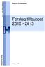 Forslag til budget 2010-2013