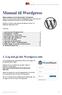 Manual til Wordpress. 1. Log ind på din Wordpress-side. Indhold: