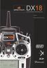 DX18. Dansk. Betjeningsvejledning. 18 kanal 2,4 Ghz DSMX modelfly fjernstyrings system