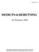 MEDICINALBERETNING. for Færøerne 2002