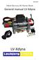 Rev02-2012. Vehicle Recovery DC Electric Winch. Generel manual LV-Xdyna. LV-Xdyna