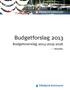 Budgetforslag 2013. Budgetoverslag 2014-2015-2016. - i detaljer