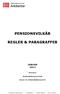 PENSIONSVILKÅR REGLER & PARAGRAFFER
