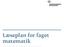 Læseplan for faget matematik