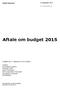 Aftale om budget 2015