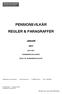 PENSIONSVILKÅR REGLER & PARAGRAFFER