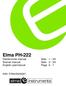 Elma PH-222. English usermanual Page 6-7 EAN: