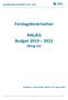 ANLÆGSFORSLAG BUDGET Forslagsbeskrivelser. ANLÆG Budget (Bilag 5a)
