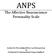 ANPS. The Affective Neuroscience Personality Scale. Institut for PersonlighedsTeori og Psykopatologi og Psykiatrisk Forskningsenhed, Region Sjælland