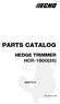PARTS CATALOG HEDGE TRIMMER HCR-1500(36)